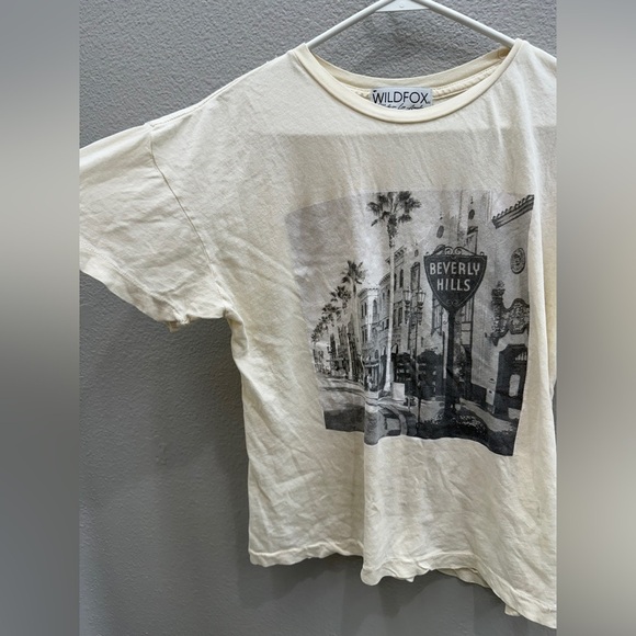 Vintage Wildfox Beige Beverly Hills Tee Shirt Size XS Ladies Shirt Classic - Picture 3 of 7